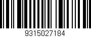 Código de barras (EAN, GTIN, SKU, ISBN): '9315027184'
