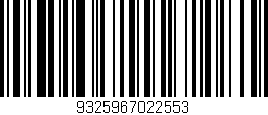Código de barras (EAN, GTIN, SKU, ISBN): '9325967022553'