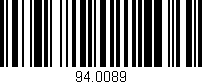 Código de barras (EAN, GTIN, SKU, ISBN): '94.0089'