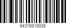 Código de barras (EAN, GTIN, SKU, ISBN): '94376918038'