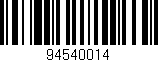 Código de barras (EAN, GTIN, SKU, ISBN): '94540014'