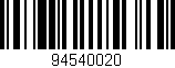 Código de barras (EAN, GTIN, SKU, ISBN): '94540020'