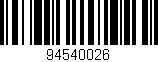Código de barras (EAN, GTIN, SKU, ISBN): '94540026'