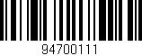 Código de barras (EAN, GTIN, SKU, ISBN): '94700111'
