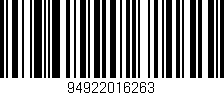Código de barras (EAN, GTIN, SKU, ISBN): '94922016263'