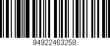 Código de barras (EAN, GTIN, SKU, ISBN): '94922463258'