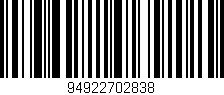 Código de barras (EAN, GTIN, SKU, ISBN): '94922702838'