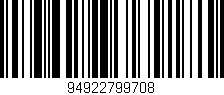 Código de barras (EAN, GTIN, SKU, ISBN): '94922799708'