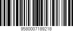 Código de barras (EAN, GTIN, SKU, ISBN): '9580007189218'