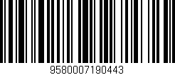 Código de barras (EAN, GTIN, SKU, ISBN): '9580007190443'