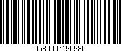 Código de barras (EAN, GTIN, SKU, ISBN): '9580007190986'
