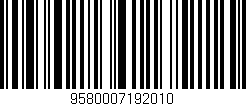 Código de barras (EAN, GTIN, SKU, ISBN): '9580007192010'