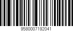 Código de barras (EAN, GTIN, SKU, ISBN): '9580007192041'