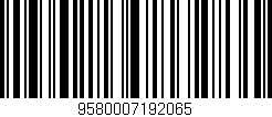 Código de barras (EAN, GTIN, SKU, ISBN): '9580007192065'