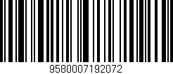 Código de barras (EAN, GTIN, SKU, ISBN): '9580007192072'