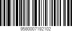Código de barras (EAN, GTIN, SKU, ISBN): '9580007192102'