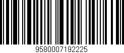 Código de barras (EAN, GTIN, SKU, ISBN): '9580007192225'