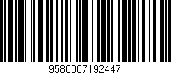 Código de barras (EAN, GTIN, SKU, ISBN): '9580007192447'