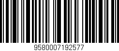 Código de barras (EAN, GTIN, SKU, ISBN): '9580007192577'