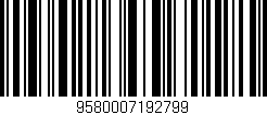 Código de barras (EAN, GTIN, SKU, ISBN): '9580007192799'