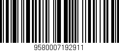 Código de barras (EAN, GTIN, SKU, ISBN): '9580007192911'