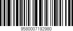 Código de barras (EAN, GTIN, SKU, ISBN): '9580007192980'