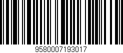 Código de barras (EAN, GTIN, SKU, ISBN): '9580007193017'