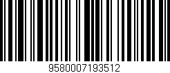 Código de barras (EAN, GTIN, SKU, ISBN): '9580007193512'