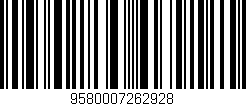 Código de barras (EAN, GTIN, SKU, ISBN): '9580007262928'