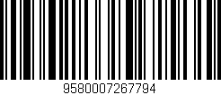 Código de barras (EAN, GTIN, SKU, ISBN): '9580007267794'