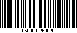 Código de barras (EAN, GTIN, SKU, ISBN): '9580007268920'