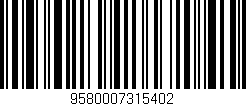 Código de barras (EAN, GTIN, SKU, ISBN): '9580007315402'