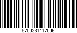 Código de barras (EAN, GTIN, SKU, ISBN): '9700361117096'
