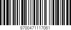 Código de barras (EAN, GTIN, SKU, ISBN): '9700471117061'