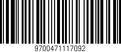 Código de barras (EAN, GTIN, SKU, ISBN): '9700471117092'