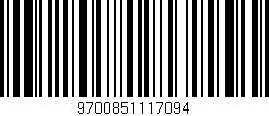 Código de barras (EAN, GTIN, SKU, ISBN): '9700851117094'