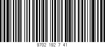 Código de barras (EAN, GTIN, SKU, ISBN): '9702_192_7_41'