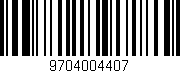 Código de barras (EAN, GTIN, SKU, ISBN): '9704004407'