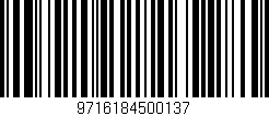 Código de barras (EAN, GTIN, SKU, ISBN): '9716184500137'