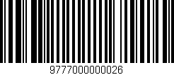 Código de barras (EAN, GTIN, SKU, ISBN): '9777000000026'