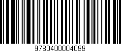 Código de barras (EAN, GTIN, SKU, ISBN): '9780400004099'
