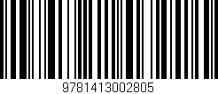 Código de barras (EAN, GTIN, SKU, ISBN): '9781413002805'