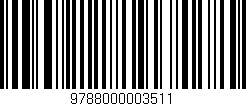 Código de barras (EAN, GTIN, SKU, ISBN): '9788000003511'