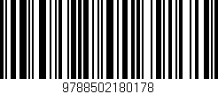 Código de barras (EAN, GTIN, SKU, ISBN): '9788502180178'
