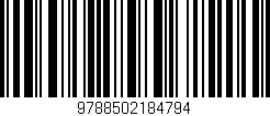 Código de barras (EAN, GTIN, SKU, ISBN): '9788502184794'
