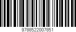 Código de barras (EAN, GTIN, SKU, ISBN): '9788522007851'