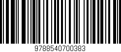 Código de barras (EAN, GTIN, SKU, ISBN): '9788540700383'