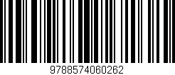 Código de barras (EAN, GTIN, SKU, ISBN): '9788574060262'