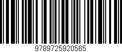 Código de barras (EAN, GTIN, SKU, ISBN): '9789725920565'