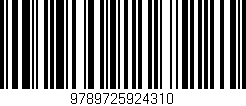 Código de barras (EAN, GTIN, SKU, ISBN): '9789725924310'